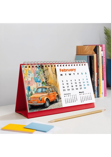 2026 Italya Masa Takvimi – Önceki ve Sonraki Ay Görünümlü Renkli Illüstrasyon Takvim | Amalfi, Toskana, Roma, Venedik Temalı fiyatları