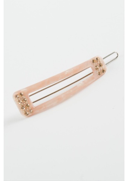 Dikdörtgen Taşlı Klipsli Toka