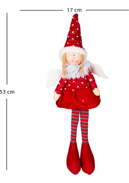 Yılbaşı Süsü, Oturan Peri Figürü, Kırmızı - 17X53 cm modelleri