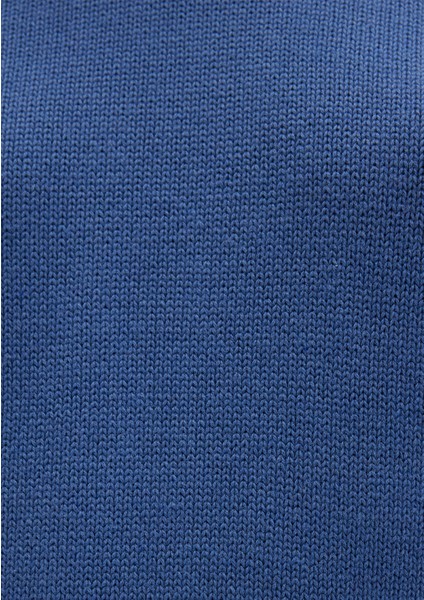 Ipek Karışımlı Bisiklet Yaka Mavi Kazak 1710726-70719