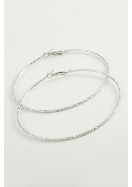 Burgulu Baklava Metal Halka Küpe 8-9-10 cm