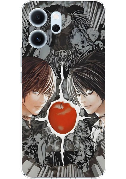 Oppo Reno 14F Uyumlu Death Note Kapak Tasarımlı Baskılı Silikon Kılıf