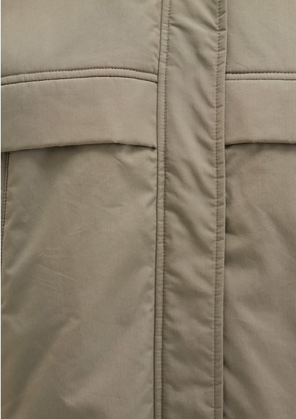 Su Itici Kapüşonlu Haki Ceket 1110348-71818