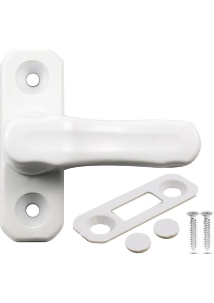 Beyaz Pencere Emniyet Kilidi – 6 Adet Set | Çocuk Güvenlik Kilidi | Vidalı Montaj | Dayanıklı ve Estetik Tasarım