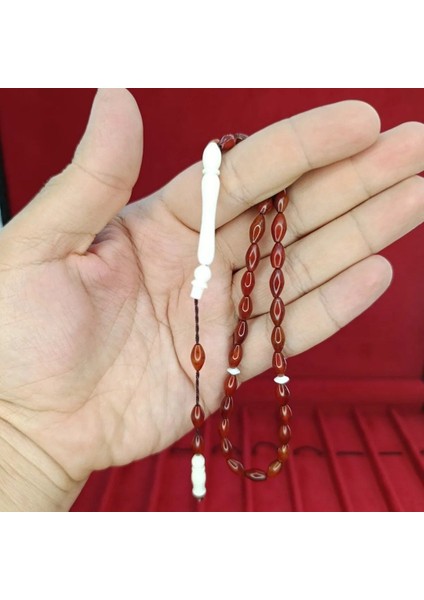 Kişiye Özel Kutulu Deve Kemiği Imameli Arpa Kesim Kınalı Kuka Tesbih – Şık Ahşap Hediye Kutulu Özel Tasarım fiyatları