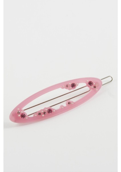 Oval Taşlı Klipsli Toka