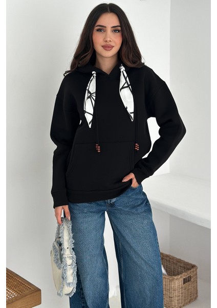 Kadın Fular Detaylı Kapüşonlu Sweatshirt – Casual Charm modelleri