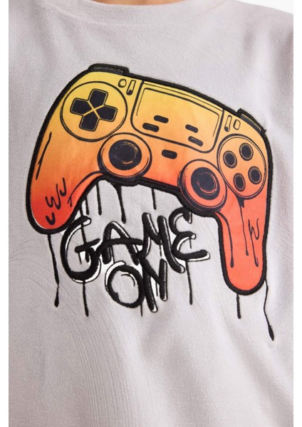 Erkek Çocuk Pijama Takımı Kadife Baskılı Uzun Kollu Üst Uzun Alt F0878A825WN fırsatları