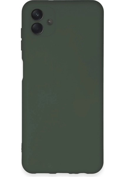 Samsung Galaxy A04E Kılıf Nano Içi Kadife Silikon - Koyu Yeşil (K95)
