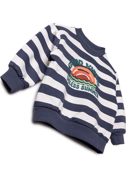 Erkek Bebek Sweatshirt Şardonlu Iki Iplik Bisiklet Yaka Uzun Kol modelleri