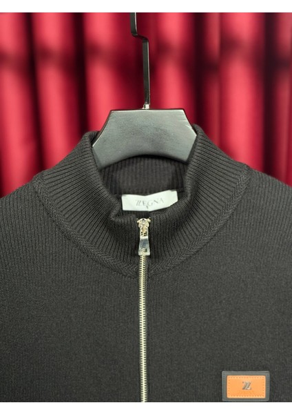 Zgn Tam Fermuarlı Siyah Erkek Triko Kazak - Özel Seri Ürün modelleri