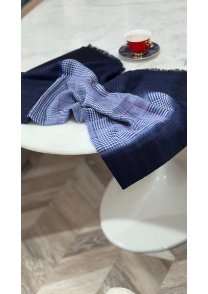 Ipekevi Ekose Desenli Yün Şal Lacivert modelleri