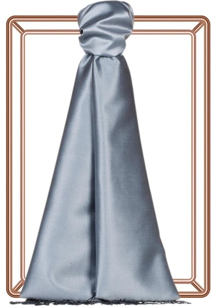 Ipekevi Çift Taraflı Ipek Şal Metalik Mavi