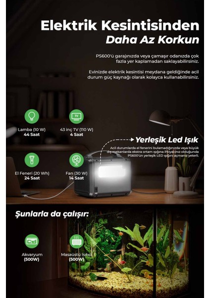 Ezvız PS600 Taşınabilir Güç Istasyonu indirimleri