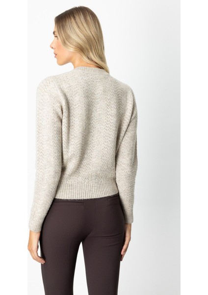 Kadın Düğmeli Sıfır Yaka Hırka 63903 Bej fırsatları