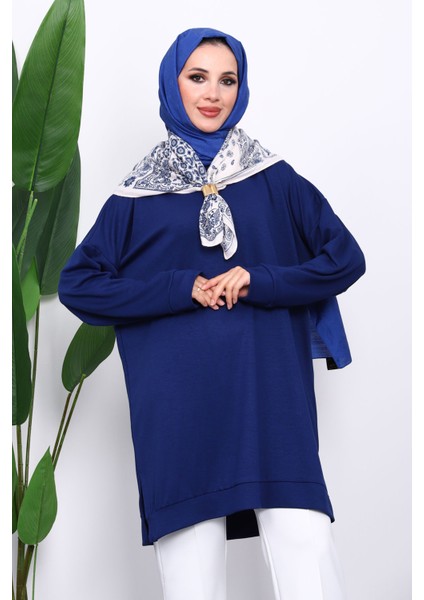 Lacivert Bisiklet Yaka Modal Tunik modelleri