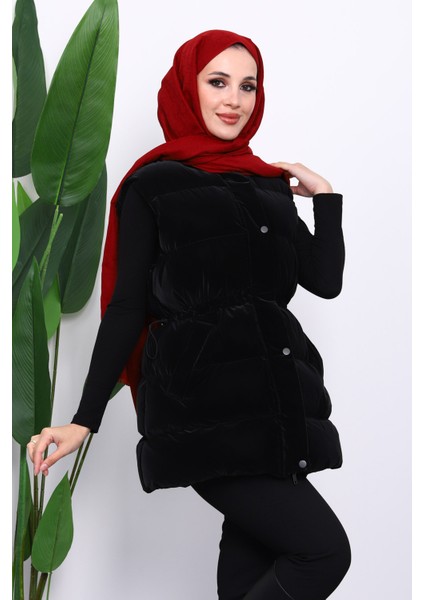 Siyah Bel Lastikli Cepli Şişme Yelek modelleri