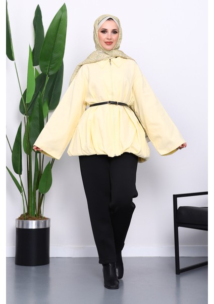Sarı Pileli Astarlı Gabardin Ceket fiyatları