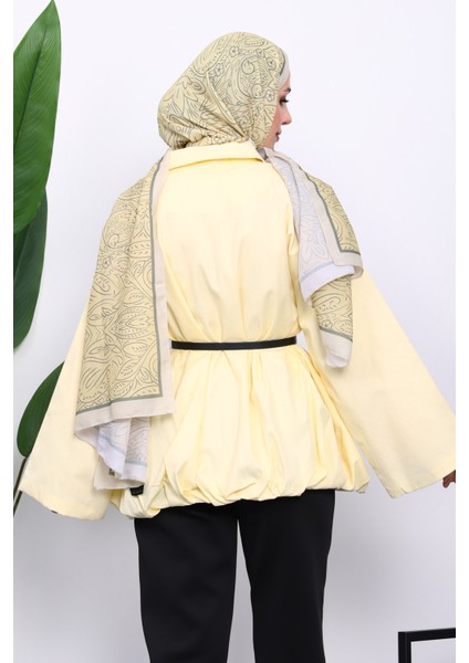 Sarı Pileli Astarlı Gabardin Ceket fırsatları