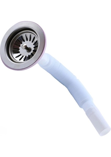 Lüks Çöpmak Körüklü Evye Lavabo Sifonu Gider Borusu Akordiyon Plastik Geniş Kafa Paslanmaz 30 -75 cm fiyatları