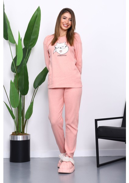 Pudra Kışlık Pamuklu İnterlok Pijama Takımı fiyatları