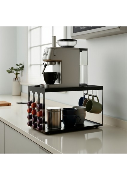 Kapsül Kahve Organizeri Model 3 Siyah - Şık ve Fonksiyonel Düzenleyici Stand fiyatları