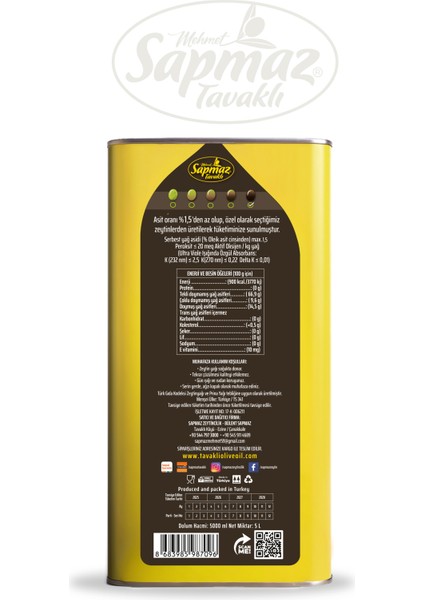 Olgun Hasat Naturel Birinci Zeytinyağı 5 Litre fiyatları