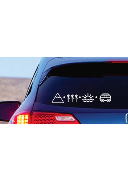 Sahil,karava,dağ ve Orman Sticker - Araba Oto Motosiklet Karavan Sticker Etiket 02123