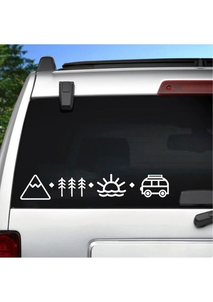 Sahil,karava,dağ ve Orman Sticker - Araba Oto Motosiklet Karavan Sticker Etiket 02123 fiyatları