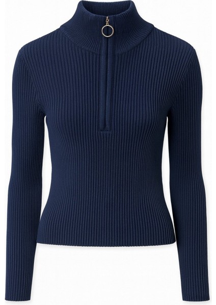 Fermuarlı Polo Yaka Kazak fırsatları