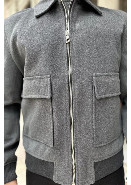 Cep Detaylı Ribanalı Erkek Kaşe Kaban P-00018797 indirimleri