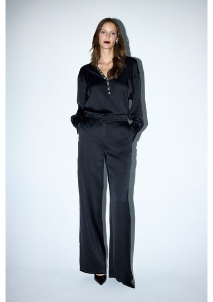 Saten Pantolon Siyah 15344583001