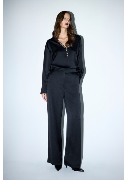 Saten Pantolon Siyah 15344583001 indirimleri