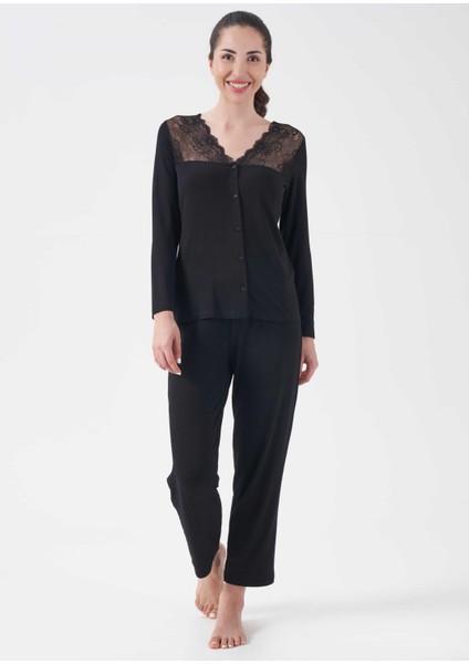 Kadın Dantelli Pijama Takım - 10006