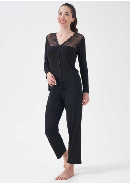 Kadın Dantelli Pijama Takım - 10006 fırsatları