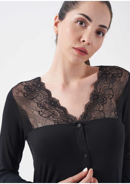 Kadın Dantelli Pijama Takım - 10006