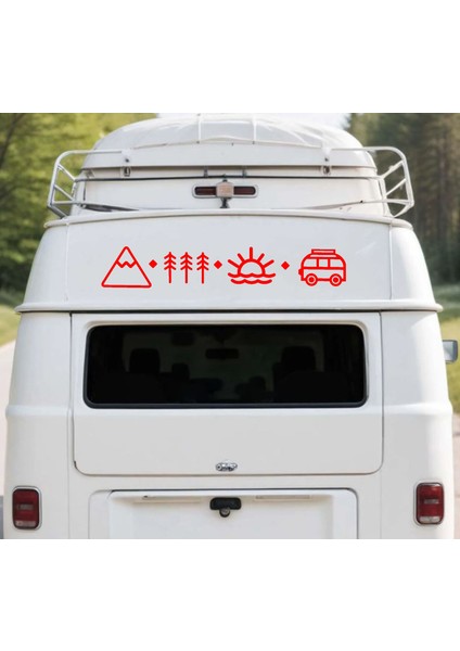 Sahil,karava,dağ ve Orman Sticker - Araba Oto Motosiklet Karavan Sticker Etiket 02123