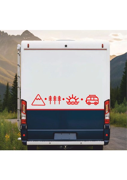 Sahil,karava,dağ ve Orman Sticker - Araba Oto Motosiklet Karavan Sticker Etiket 02123 fiyatları