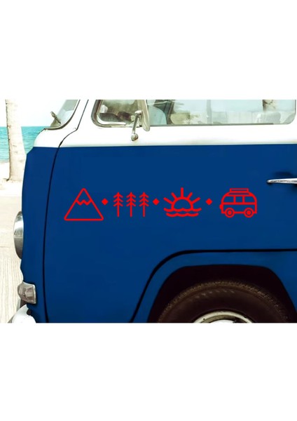 Sahil,karava,dağ ve Orman Sticker - Araba Oto Motosiklet Karavan Sticker Etiket 02123 fırsatları