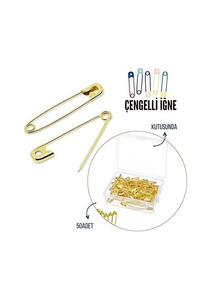 bulurum 50 adet kutulu çengelli ığne
