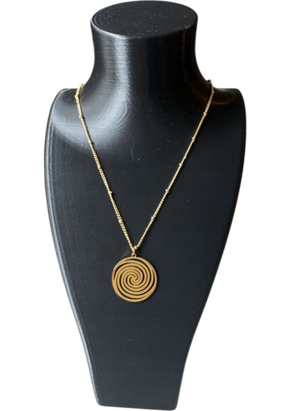 Çelik Gold Spiral Sarmal Kolye modelleri