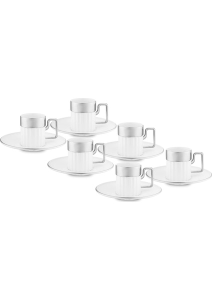 SORIN-200 12 Parça 6 Kişilik Kahve Fincan Takımı Platin