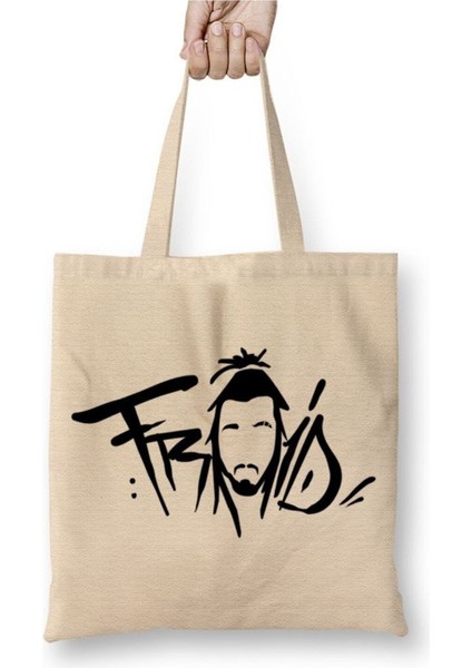 Froid Beyaz Bez Çanta Uzun Saplı Alışveriş Çantası Plaj Çantası