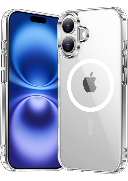 apple iPhone 16 Uyumlu Magsafe Şarj Özellikli Şeffaf Sert Pc Sararmaz Telefon Kılıfı