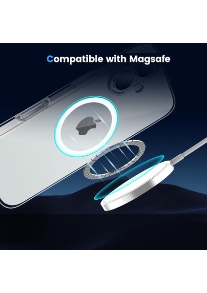 apple iPhone 16 Uyumlu Magsafe Şarj Özellikli Şeffaf Sert Pc Sararmaz Telefon Kılıfı fiyatları