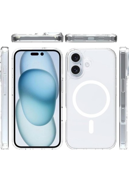 apple iPhone 16 Uyumlu Magsafe Şarj Özellikli Şeffaf Sert Pc Sararmaz Telefon Kılıfı modelleri