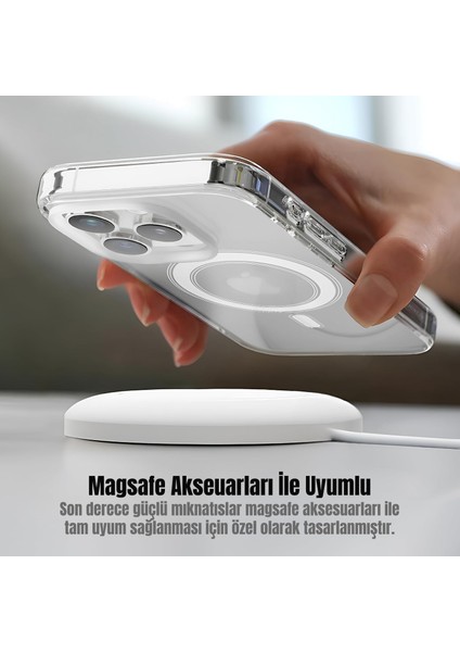 apple iPhone 16 Uyumlu Magsafe Şarj Özellikli Şeffaf Sert Pc Sararmaz Telefon Kılıfı fırsatları