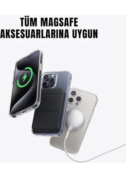 apple iPhone 16 Uyumlu Magsafe Şarj Özellikli Şeffaf Sert Pc Sararmaz Telefon Kılıfı indirimleri