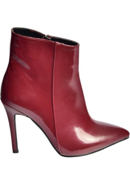 N372524408 Bordo Rugan Ince Topuklu Kadın Bot