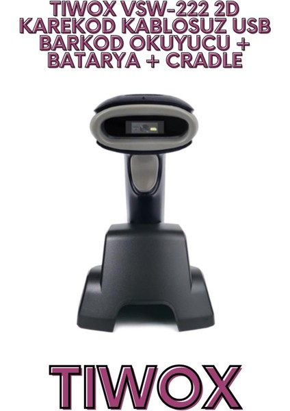 VSW-222 2D KAREKOD KABLOSUZ USB BARKOD OKUYUCU + BATARYA + fırsatları
